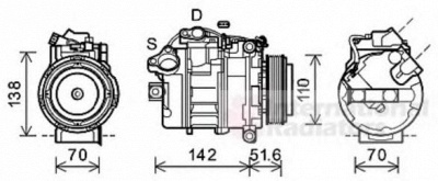 VAN WEZEL 0600k427 -  Компрессор, кондиционер
